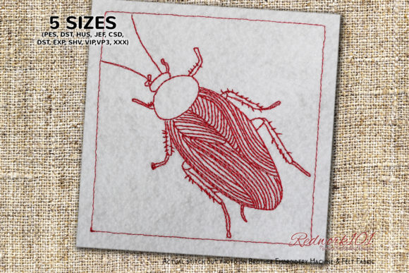 Blattodea Beetle Redwork: An Embroidery Designer’s Review