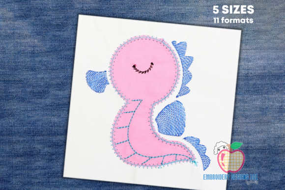 Cartoon Seahorse: A Seller's Review of Creative Fabrica Embroidery