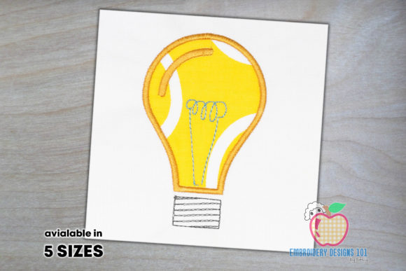 Comic Style Light Bulb: A Designer's Take on This Playful Embroidery Design