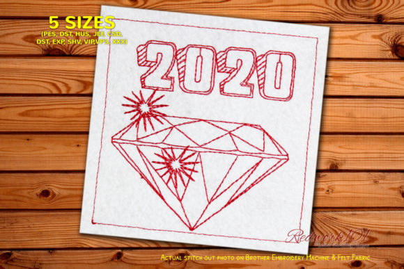 Diamond New Year Pattern Redwork: A Design Review for Small Business Merch