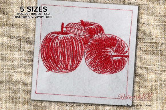 Fresh Apples Redwork: A Seasonal Embroidery Design Review