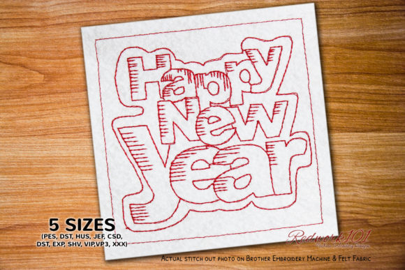 Happy New Year Design Redwork: A Handmade Gift Review