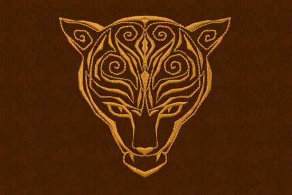 Jaguar Head: A Tribal Embroidery Design for Thoughtful Gifts